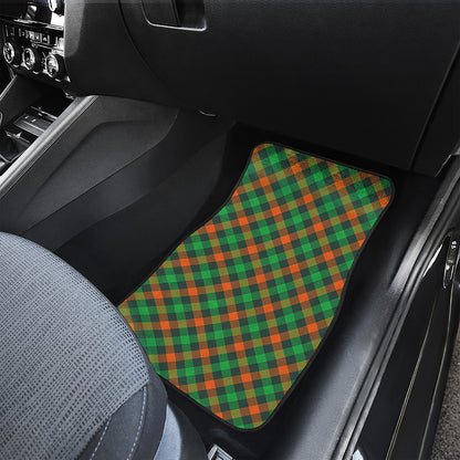 Irish Saint Patrick's Day Plaid Print Front Car Floor Mats
