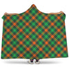 Irish Saint Patrick's Day Plaid Print Hooded Blanket