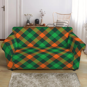 Irish Saint Patrick's Day Plaid Print Loveseat Slipcover