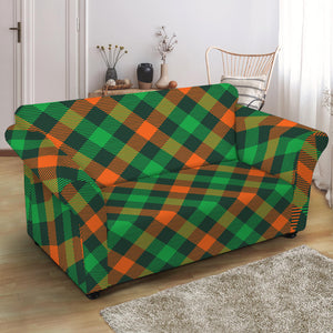 Irish Saint Patrick's Day Plaid Print Loveseat Slipcover