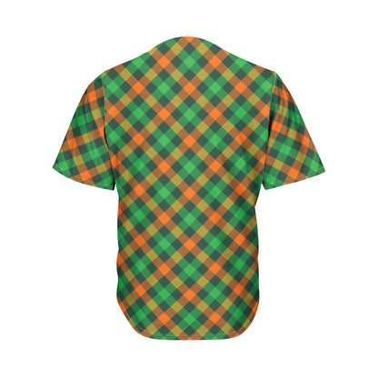 Irish Saint Patrick's Day Plaid Print Men's Baseball Jersey