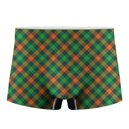Irish Saint Patrick's Day Plaid Print Men's Boxer Briefs