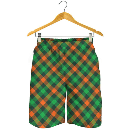 Irish Saint Patrick's Day Plaid Print Men's Shorts
