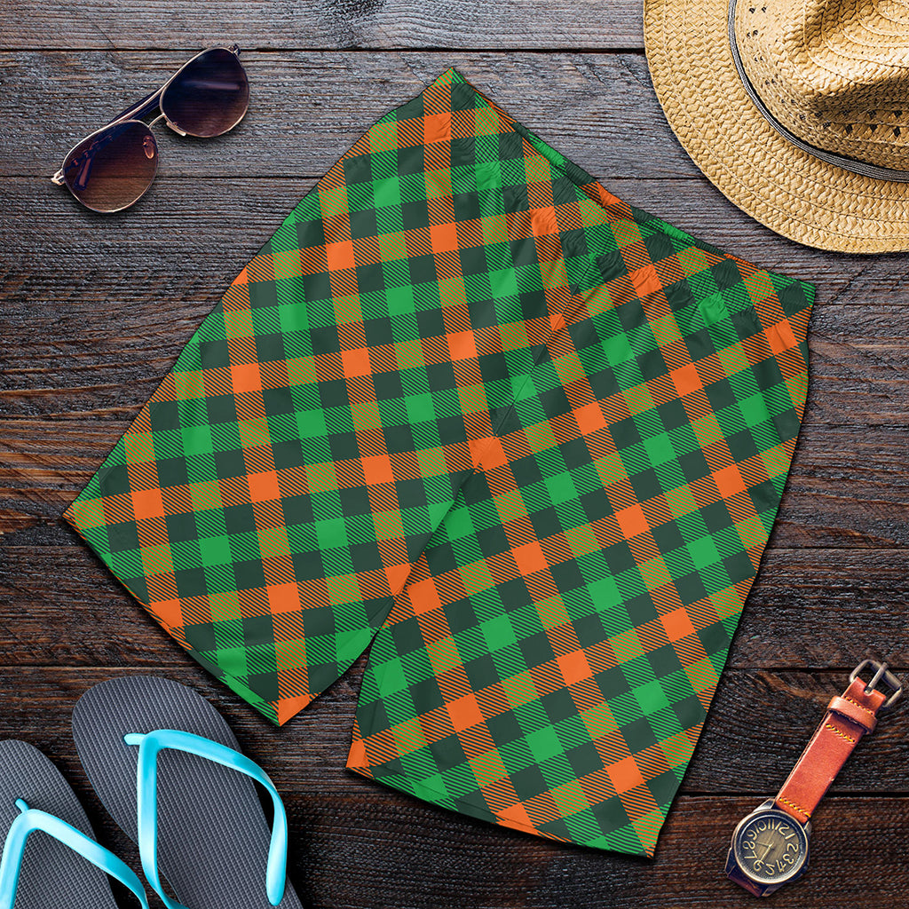 Irish Saint Patrick's Day Plaid Print Men's Shorts