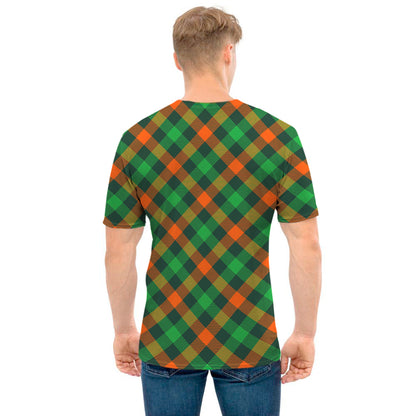 Irish Saint Patrick's Day Plaid Print Men's T-Shirt