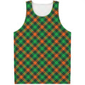 Irish Saint Patrick's Day Plaid Print Men's Tank Top