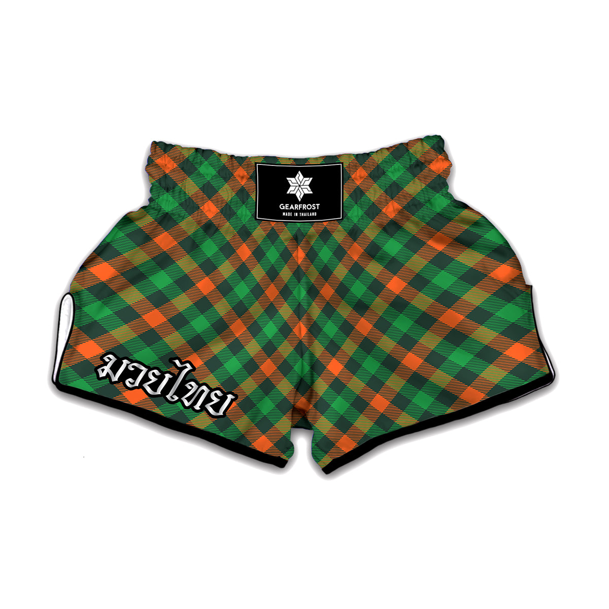 Irish Saint Patrick's Day Plaid Print Muay Thai Boxing Shorts