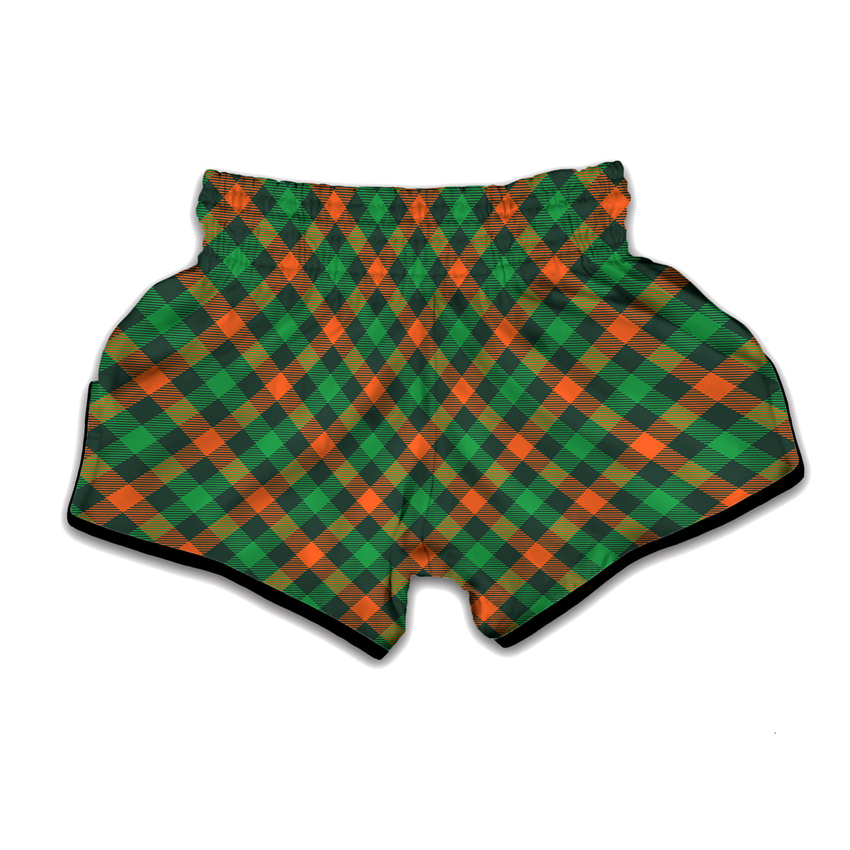 Irish Saint Patrick's Day Plaid Print Muay Thai Boxing Shorts