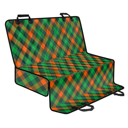 Irish Saint Patrick's Day Plaid Print Pet Car Back Seat Cover