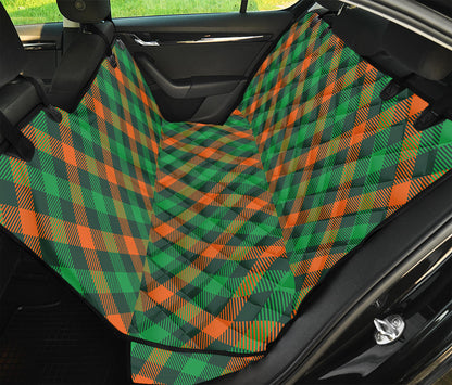 Irish Saint Patrick's Day Plaid Print Pet Car Back Seat Cover