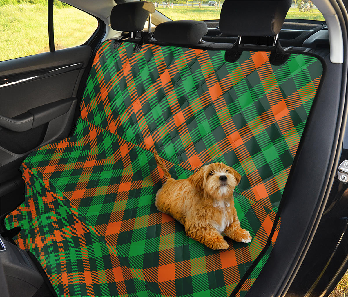 Irish Saint Patrick's Day Plaid Print Pet Car Back Seat Cover
