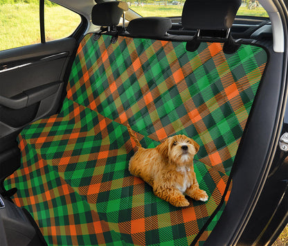 Irish Saint Patrick's Day Plaid Print Pet Car Back Seat Cover
