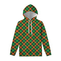 Irish Saint Patrick's Day Plaid Print Pullover Hoodie