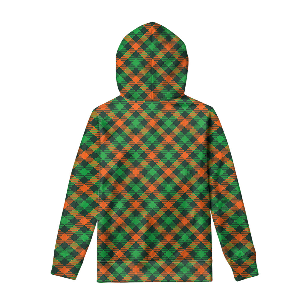 Irish Saint Patrick's Day Plaid Print Pullover Hoodie