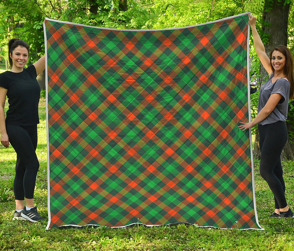 Irish Saint Patrick's Day Plaid Print Quilt