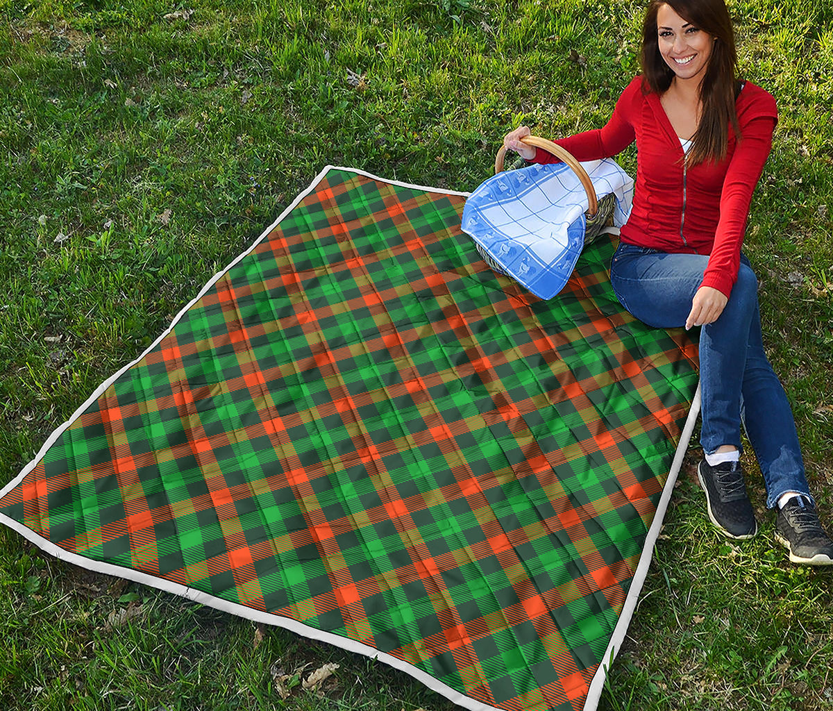 Irish Saint Patrick's Day Plaid Print Quilt