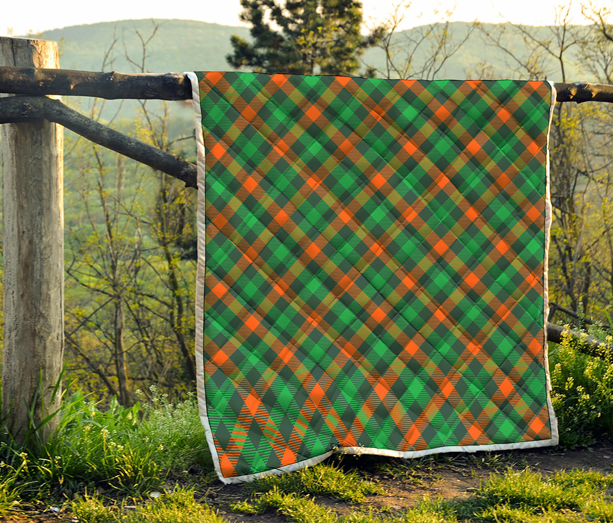 Irish Saint Patrick's Day Plaid Print Quilt