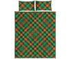 Irish Saint Patrick's Day Plaid Print Quilt Bed Set