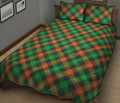Irish Saint Patrick's Day Plaid Print Quilt Bed Set