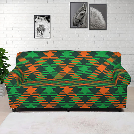 Irish Saint Patrick's Day Plaid Print Sofa Cover