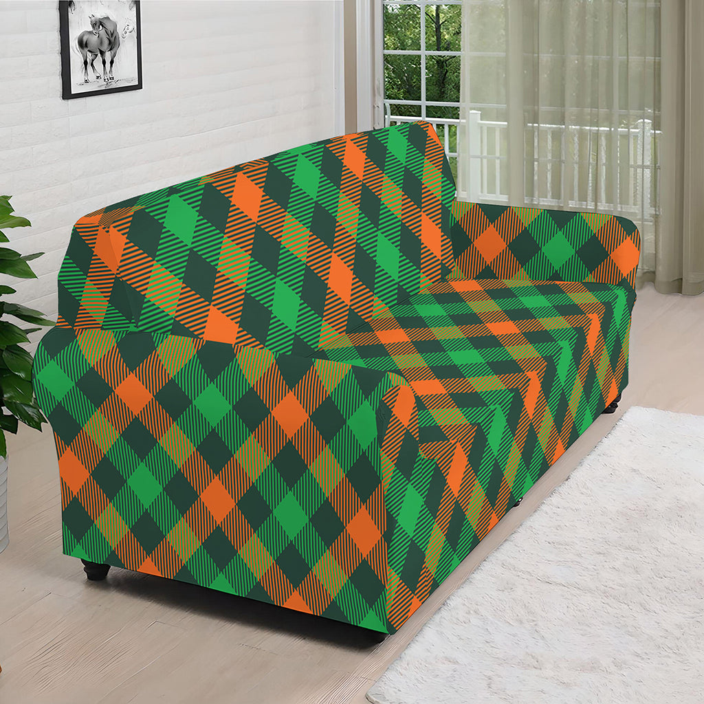 Irish Saint Patrick's Day Plaid Print Sofa Cover