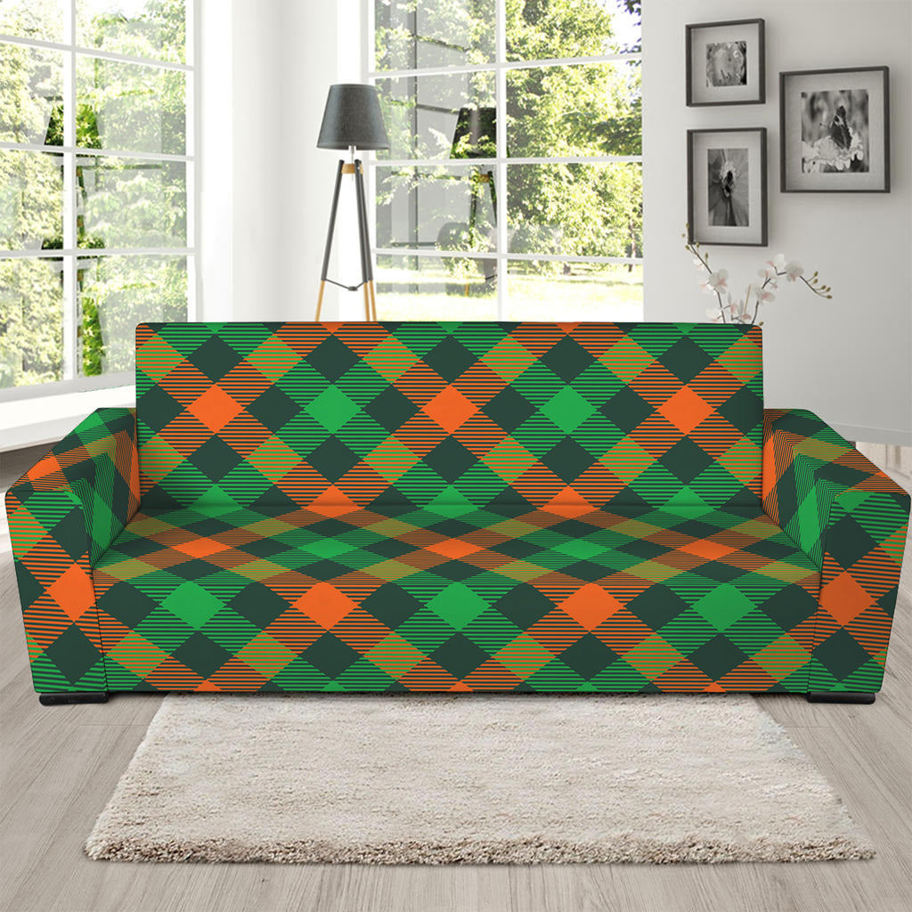 Irish Saint Patrick's Day Plaid Print Sofa Slipcover