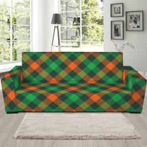 Irish Saint Patrick's Day Plaid Print Sofa Slipcover