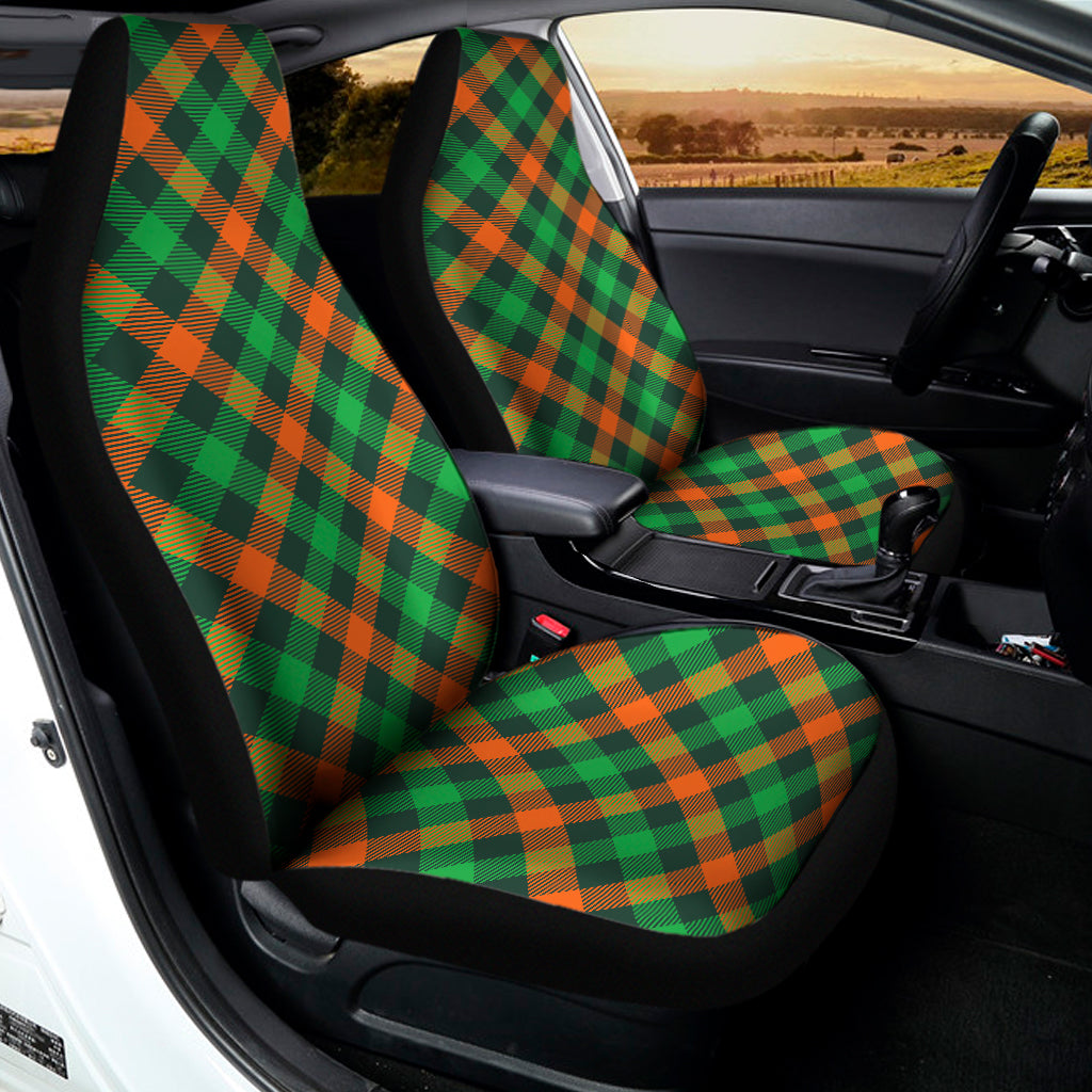 Irish Saint Patrick's Day Plaid Print Universal Fit Car Seat Covers
