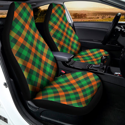 Irish Saint Patrick's Day Plaid Print Universal Fit Car Seat Covers