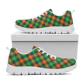 Irish Saint Patrick's Day Plaid Print White Running Shoes