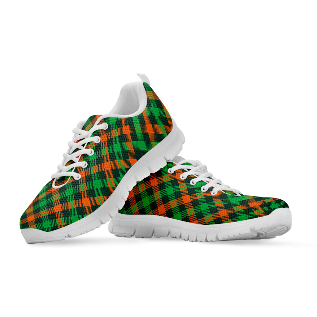 Irish Saint Patrick's Day Plaid Print White Sneakers