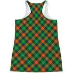 Irish Saint Patrick's Day Plaid Print Women's Racerback Tank Top