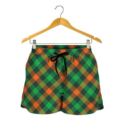 Irish Saint Patrick's Day Plaid Print Women's Shorts