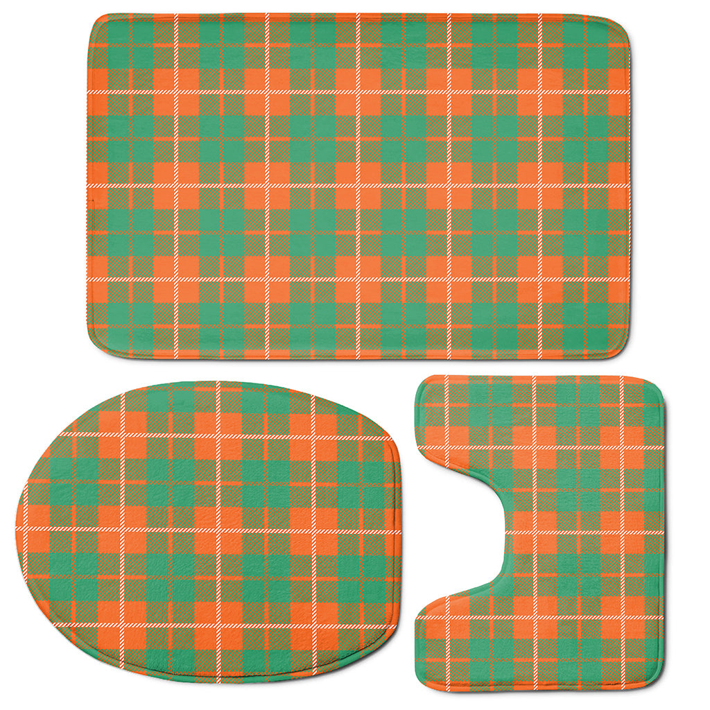 Irish Saint Patrick's Day Tartan Print 3 Piece Bath Mat Set