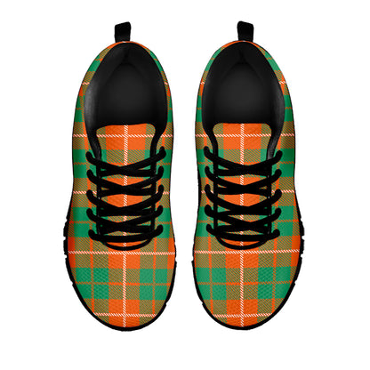 Irish Saint Patrick's Day Tartan Print Black Sneakers