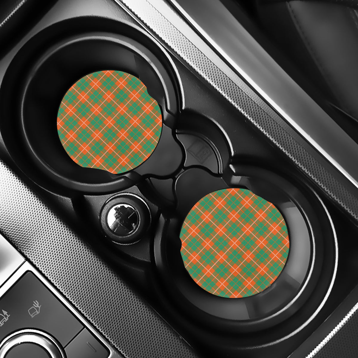 Irish Saint Patrick's Day Tartan Print Car Coasters