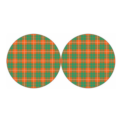 Irish Saint Patrick's Day Tartan Print Car Coasters