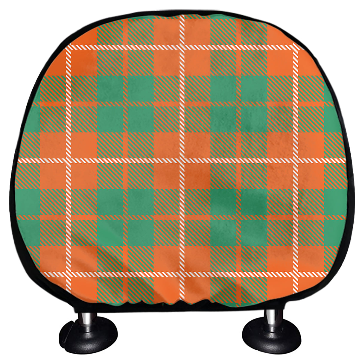 Irish Saint Patrick's Day Tartan Print Car Headrest Covers