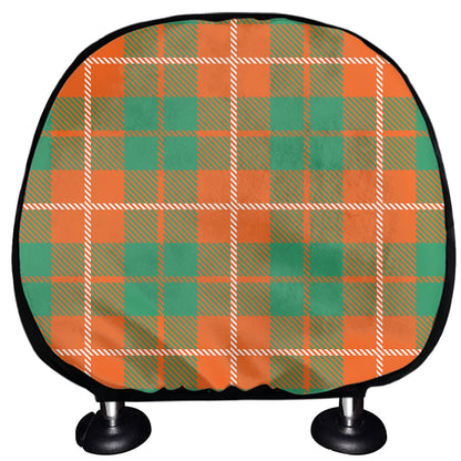 Irish Saint Patrick's Day Tartan Print Car Headrest Covers