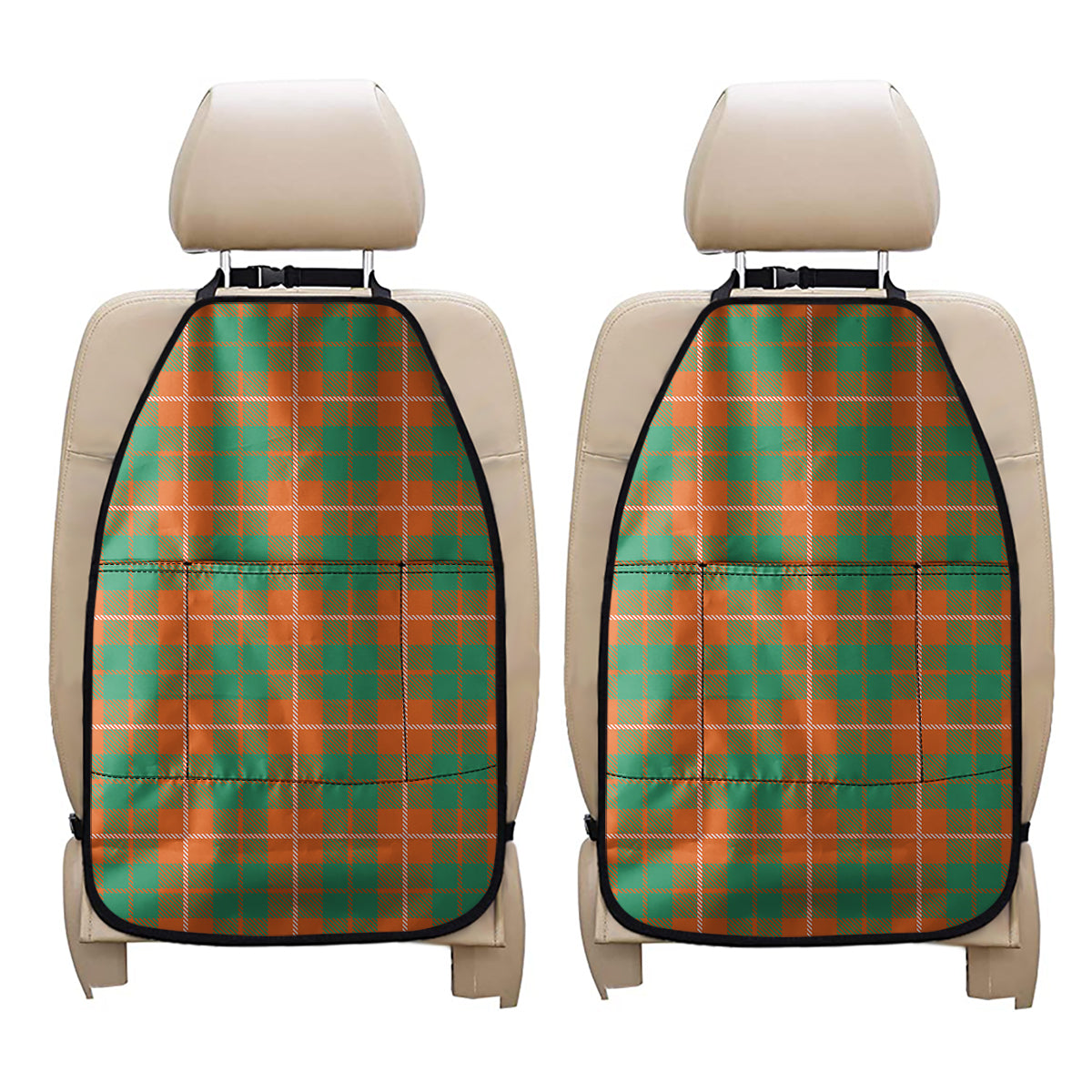 Irish Saint Patrick's Day Tartan Print Car Seat Organizers