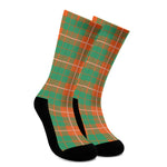 Irish Saint Patrick's Day Tartan Print Crew Socks