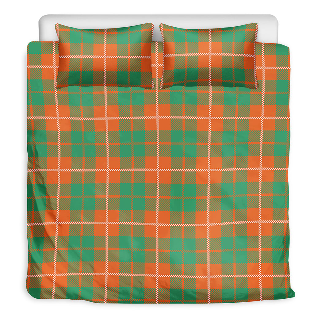 Irish Saint Patrick's Day Tartan Print Duvet Cover Bedding Set