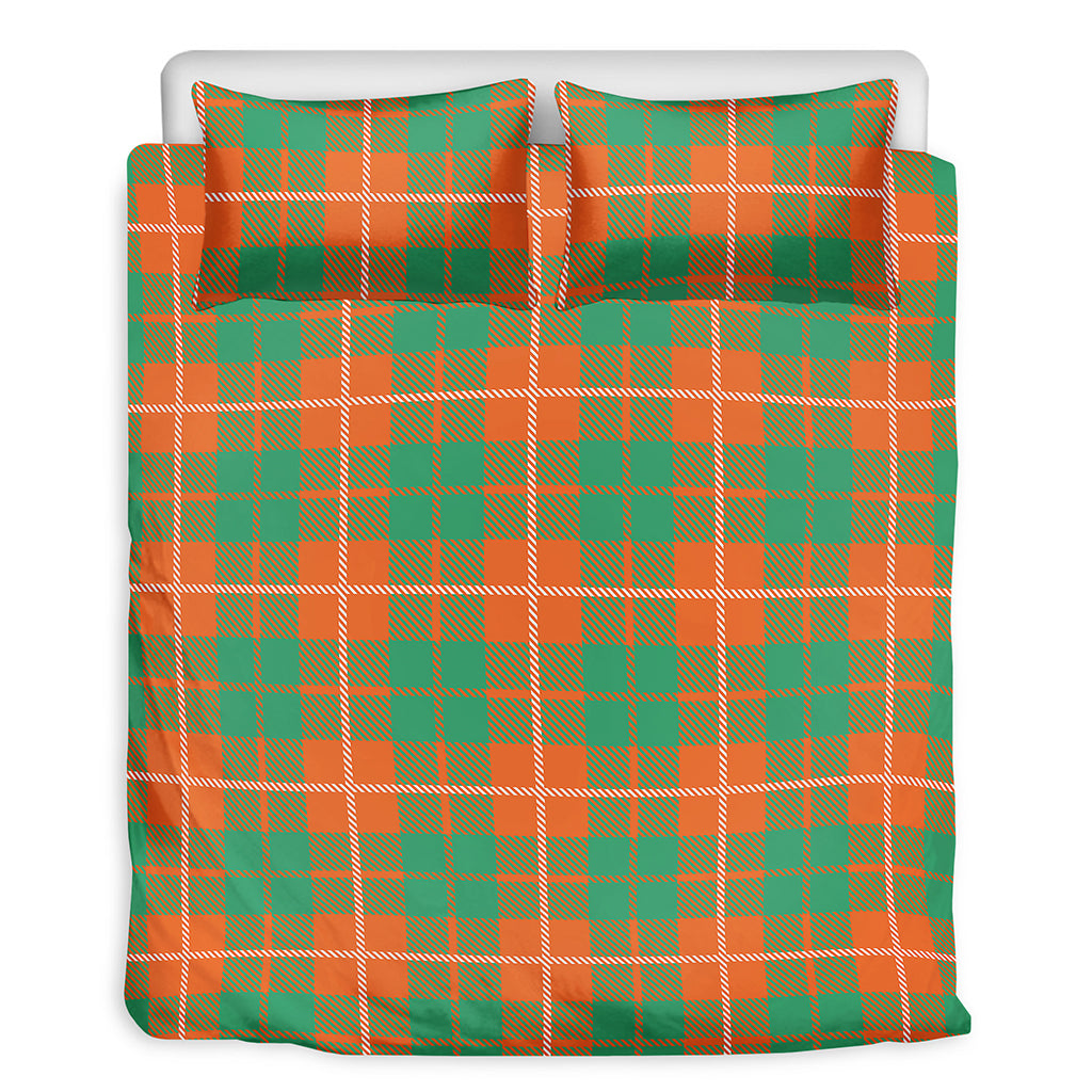 Irish Saint Patrick's Day Tartan Print Duvet Cover Bedding Set