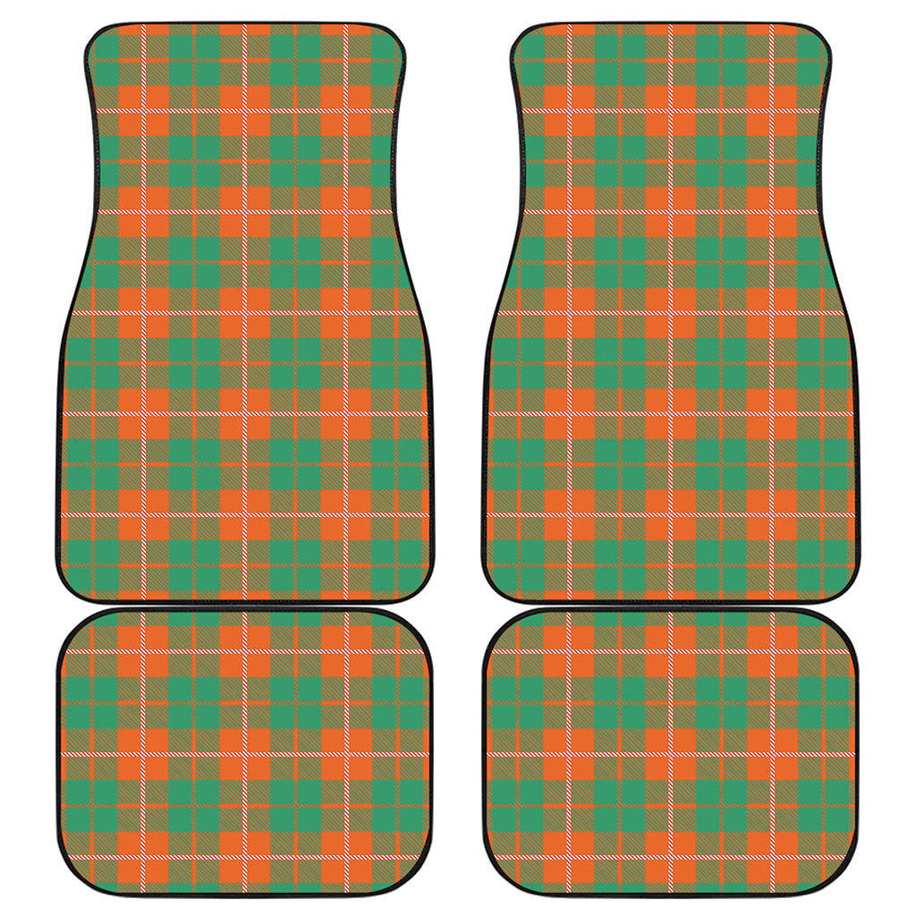 Irish Saint Patrick's Day Tartan Print Front and Back Car Floor Mats