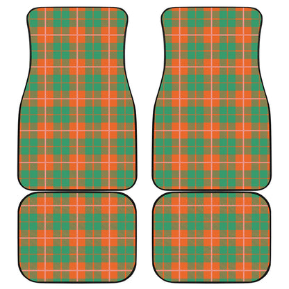 Irish Saint Patrick's Day Tartan Print Front and Back Car Floor Mats