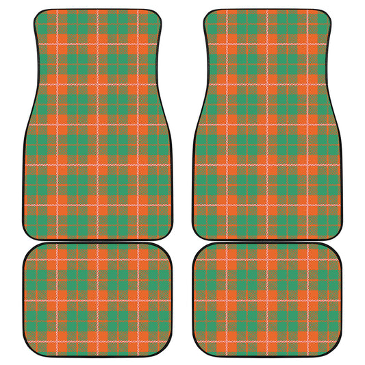 Irish Saint Patrick's Day Tartan Print Front and Back Car Floor Mats