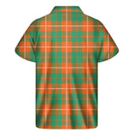 Irish Saint Patrick's Day Tartan Print Men's Short Sleeve Shirt