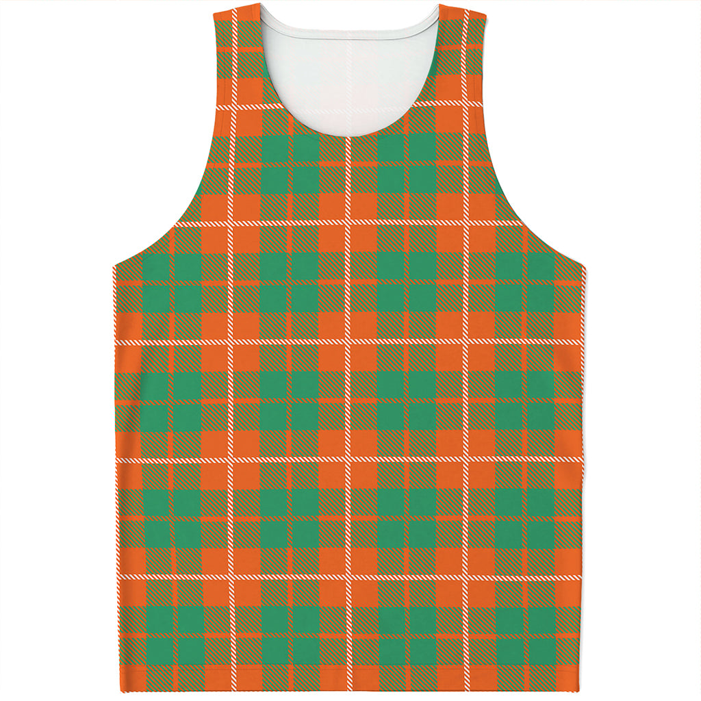 Irish Saint Patrick's Day Tartan Print Men's Tank Top