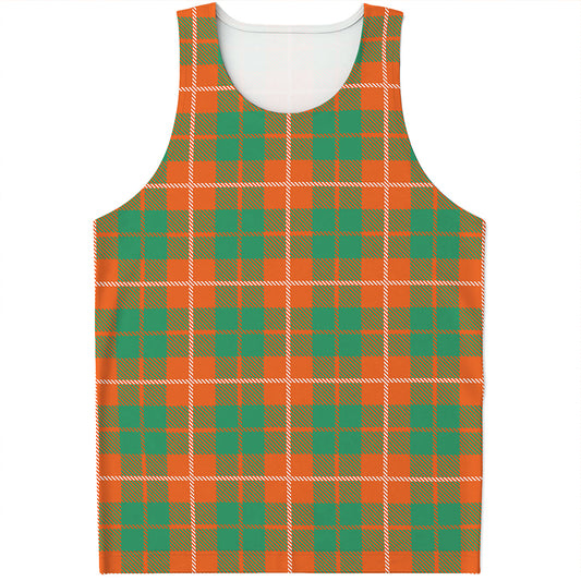 Irish Saint Patrick's Day Tartan Print Men's Tank Top