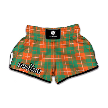 Irish Saint Patrick's Day Tartan Print Muay Thai Boxing Shorts